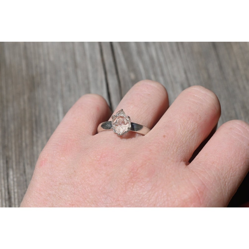 alternative raw diamond engagement ring raw crystal size 4 5 6 7 8 8 9 10 11 12
